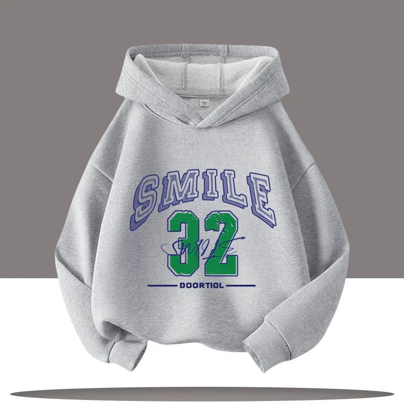 Autumn Winter Letter Print Kids Warm Children's Hoodie Kid Casual Sport Sweatshirt Cartoon Boys Clothing Girls Long Sleeve Top