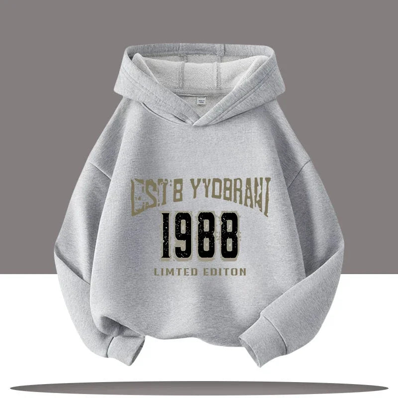 Autumn Winter Letter Print Kids Warm Children's Hoodie Kid Casual Sport Sweatshirt Cartoon Boys Clothing Girls Long Sleeve Top