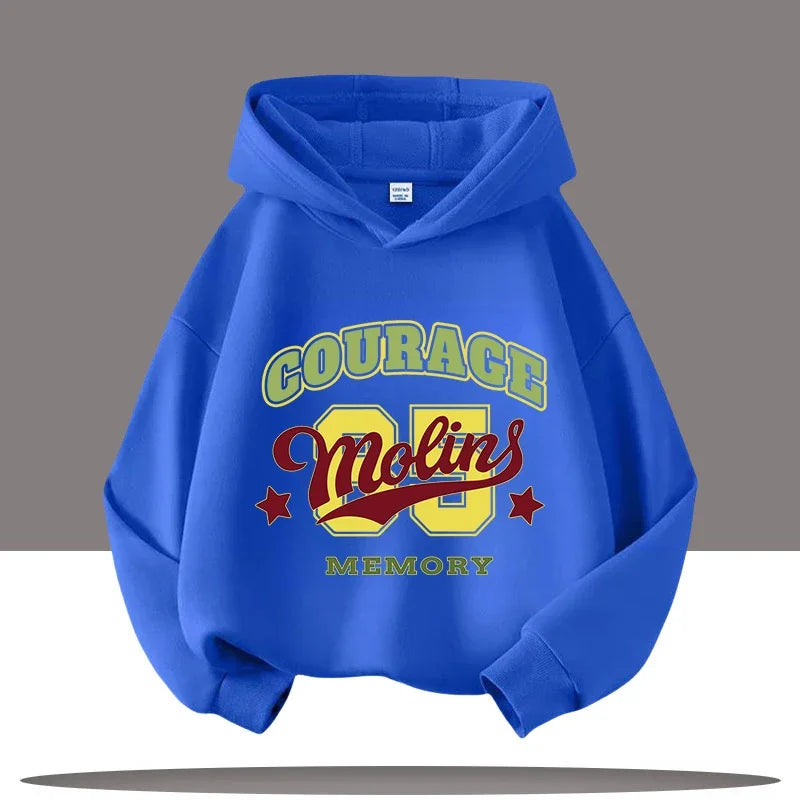 Autumn Winter Letter Print Kids Warm Children's Hoodie Kid Casual Sport Sweatshirt Cartoon Boys Clothing Girls Long Sleeve Top