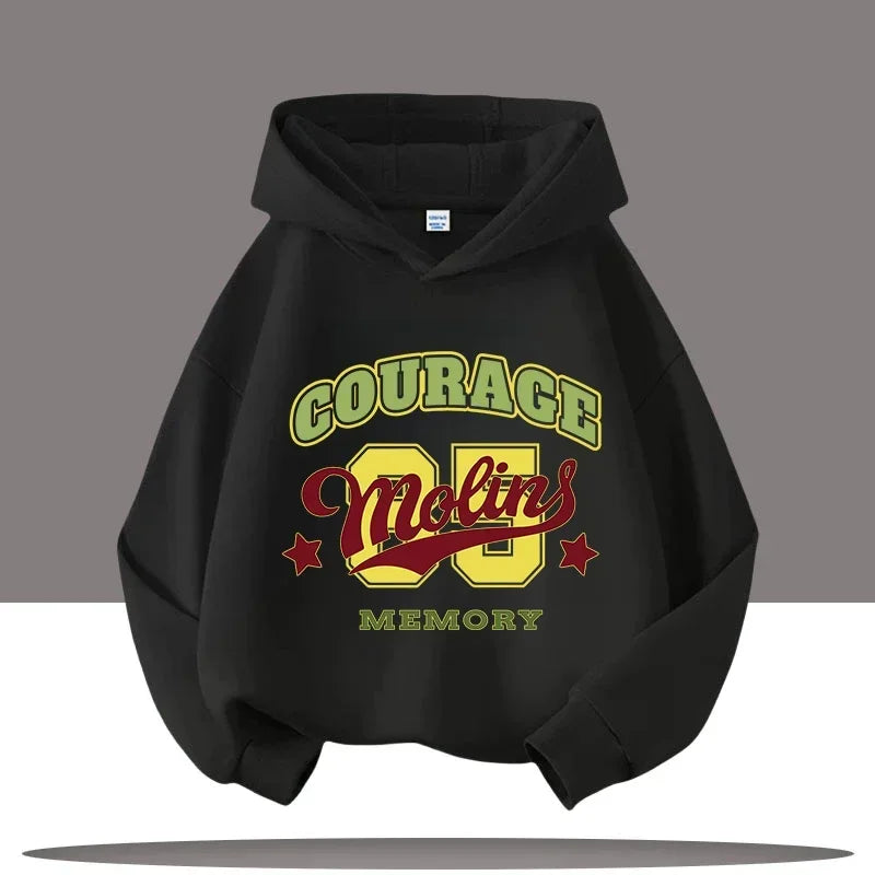 Autumn Winter Letter Print Kids Warm Children's Hoodie Kid Casual Sport Sweatshirt Cartoon Boys Clothing Girls Long Sleeve Top