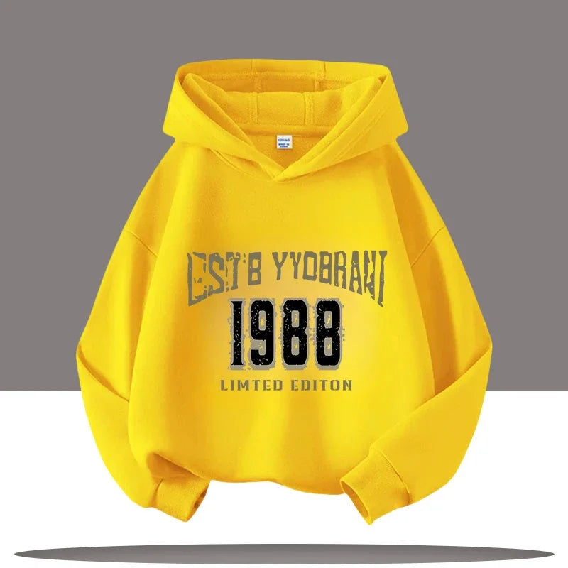 Autumn Winter Letter Print Kids Warm Children's Hoodie Kid Casual Sport Sweatshirt Cartoon Boys Clothing Girls Long Sleeve Top