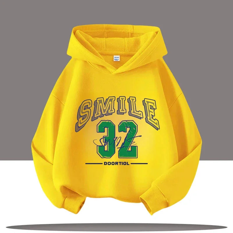 Autumn Winter Letter Print Kids Warm Children's Hoodie Kid Casual Sport Sweatshirt Cartoon Boys Clothing Girls Long Sleeve Top