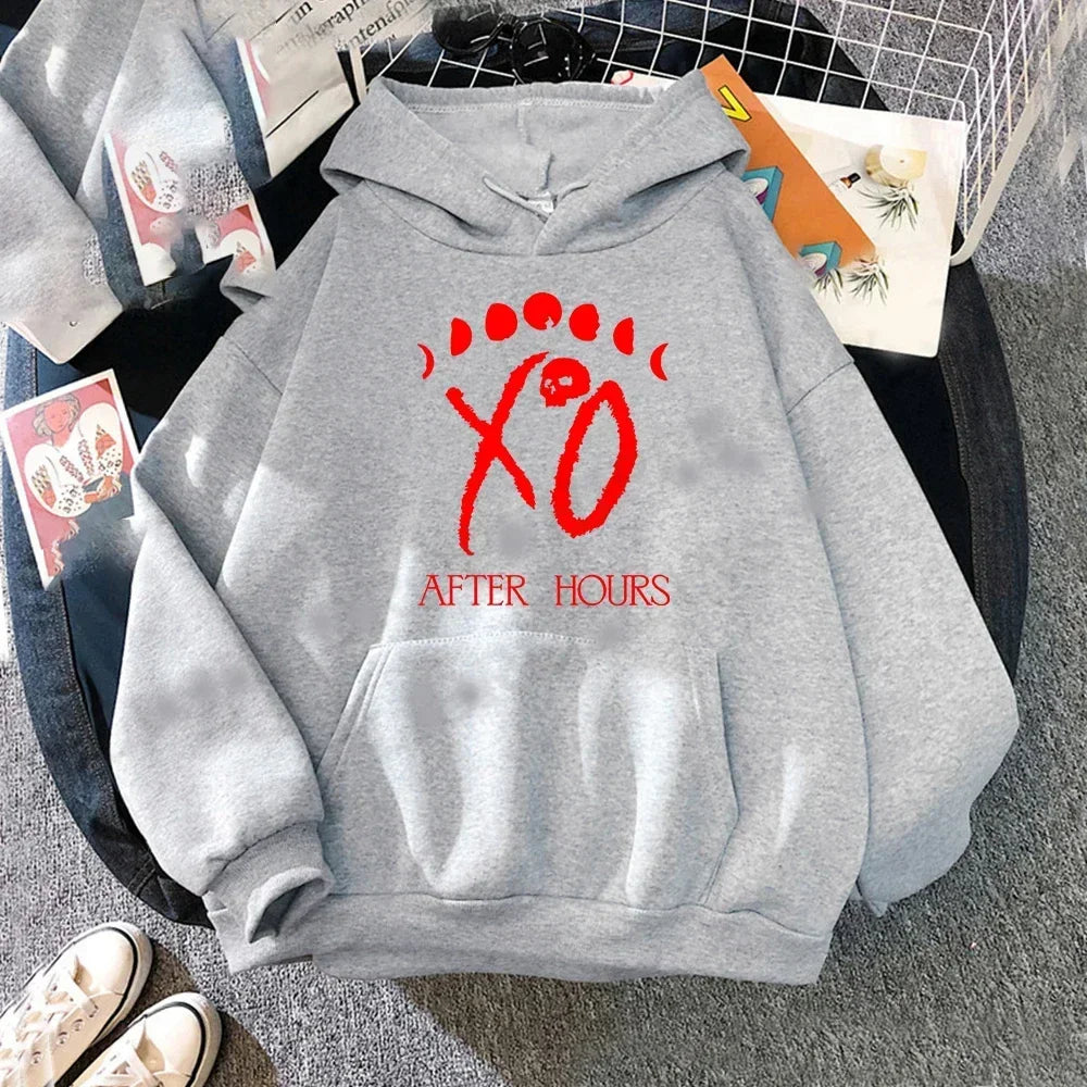 2026 new "Weaken" singer pattern fall-winter hooded sweatshirt, outdoor casual men's and women's couple sports top