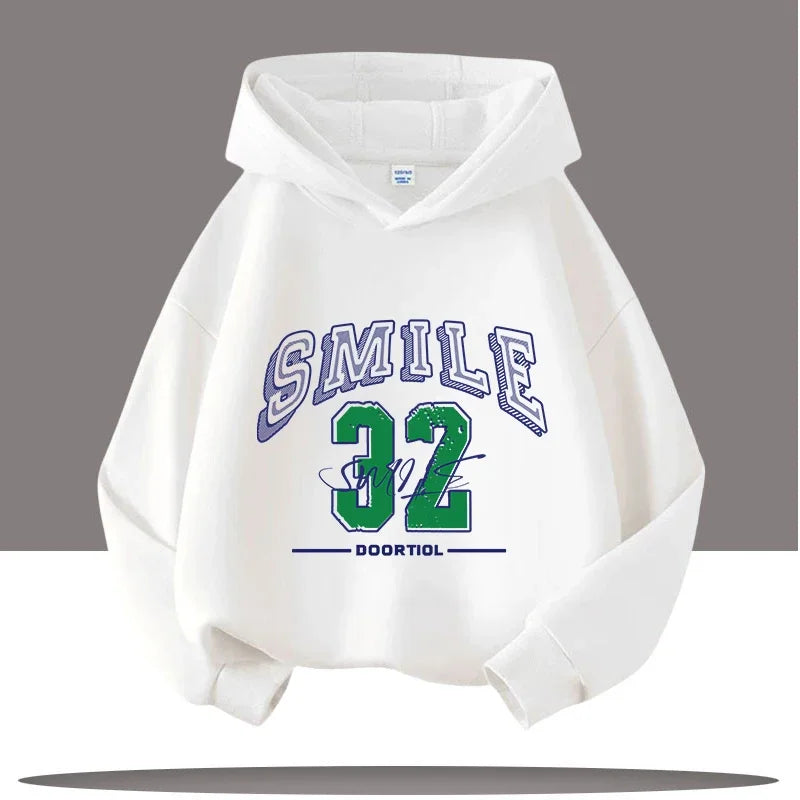 Autumn Winter Letter Print Kids Warm Children's Hoodie Kid Casual Sport Sweatshirt Cartoon Boys Clothing Girls Long Sleeve Top