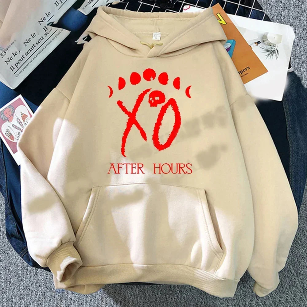 2026 new "Weaken" singer pattern fall-winter hooded sweatshirt, outdoor casual men's and women's couple sports top