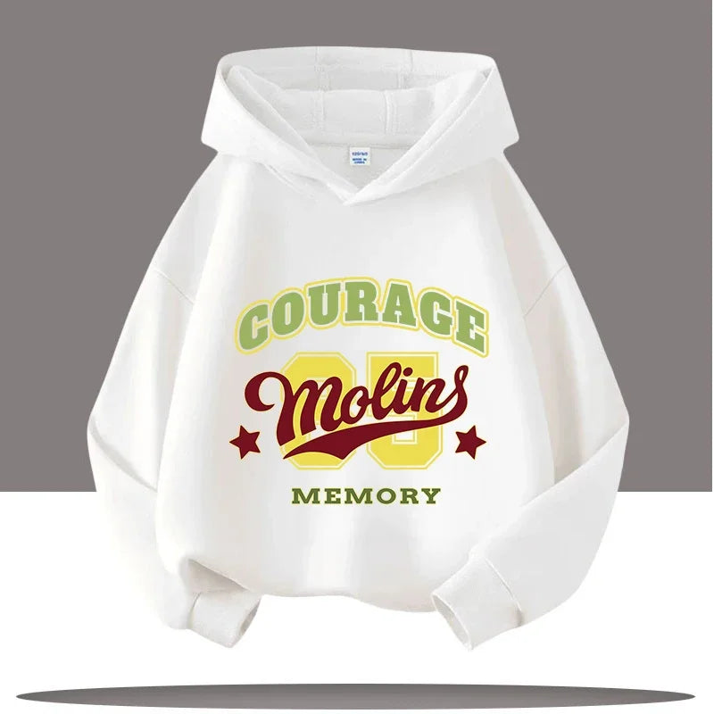 Autumn Winter Letter Print Kids Warm Children's Hoodie Kid Casual Sport Sweatshirt Cartoon Boys Clothing Girls Long Sleeve Top