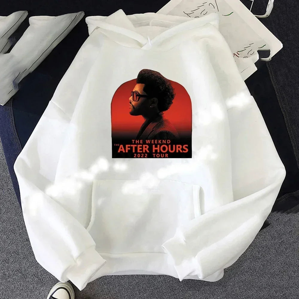 2026 new "Weaken" singer pattern fall-winter hooded sweatshirt, outdoor casual men's and women's couple sports top